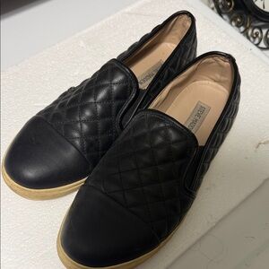 Steve Madden Black Quilted Loafers